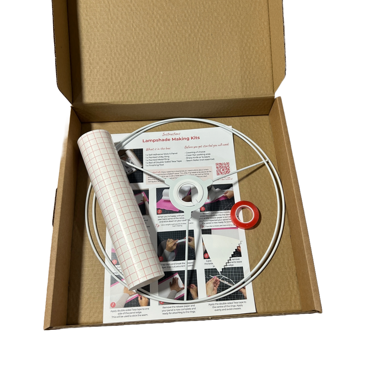 Lampshade making kit Drum shape, inside box