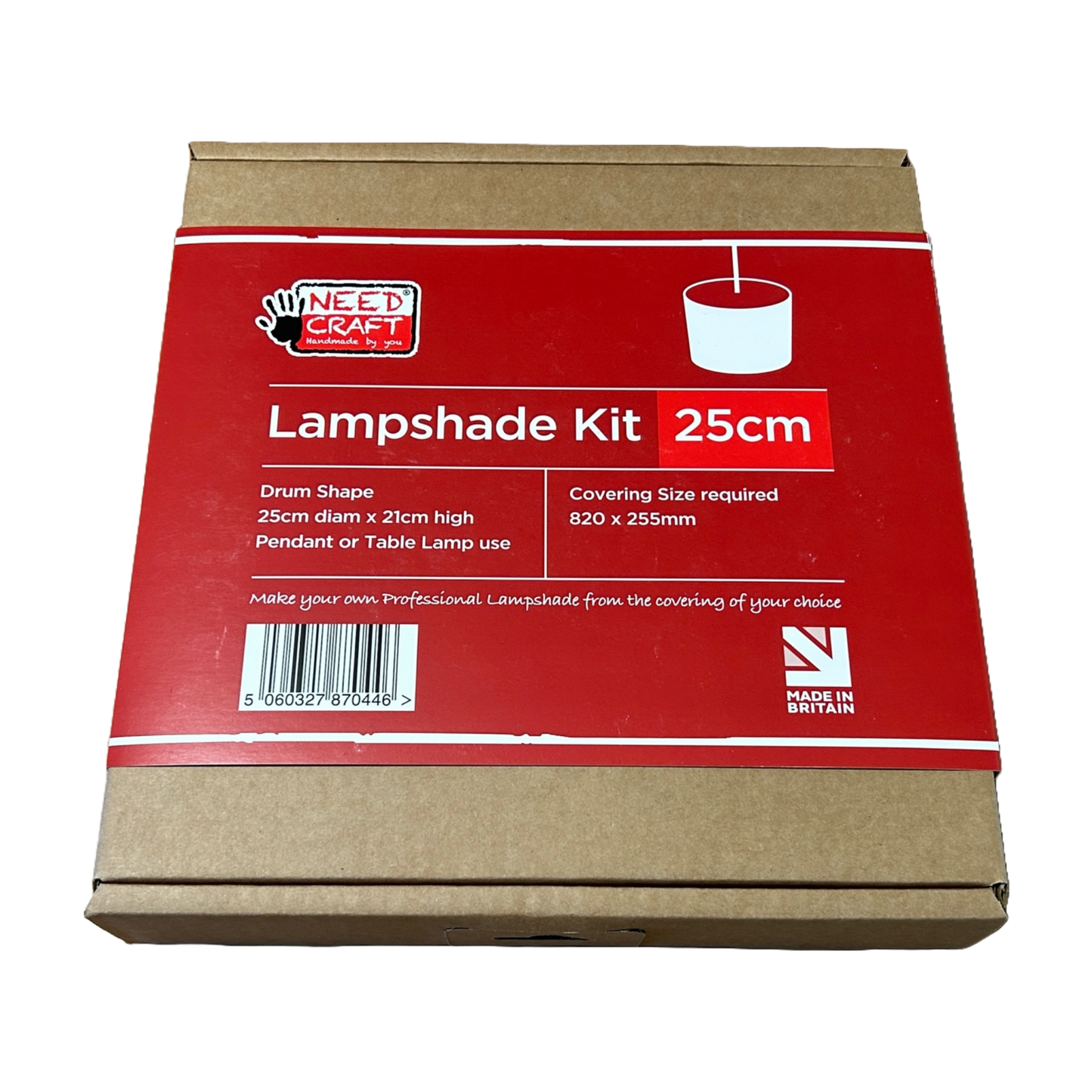 Lampshade making kit, Round Drum shape, 25cm size, outside of box
