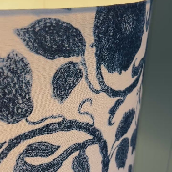 Hamptons Provincial Blue White Navy Lampshade Video Closeup